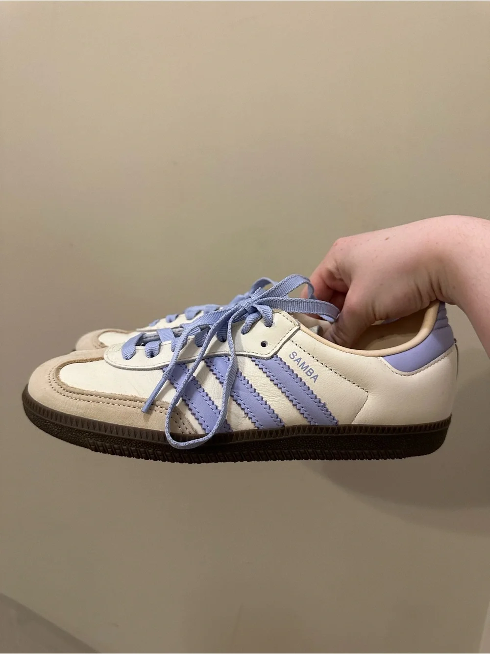 Adidas Women's Cream & Lavender Sambas - Picture 3 of 4